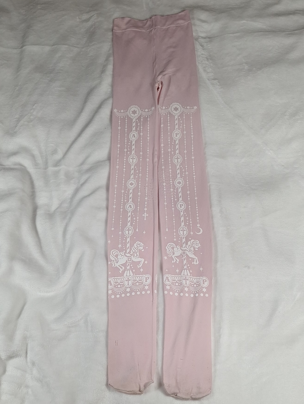 Angelic Pretty Pink Carousel Horse Print Tights | Sweet Lolita Accessory 🎠🎀